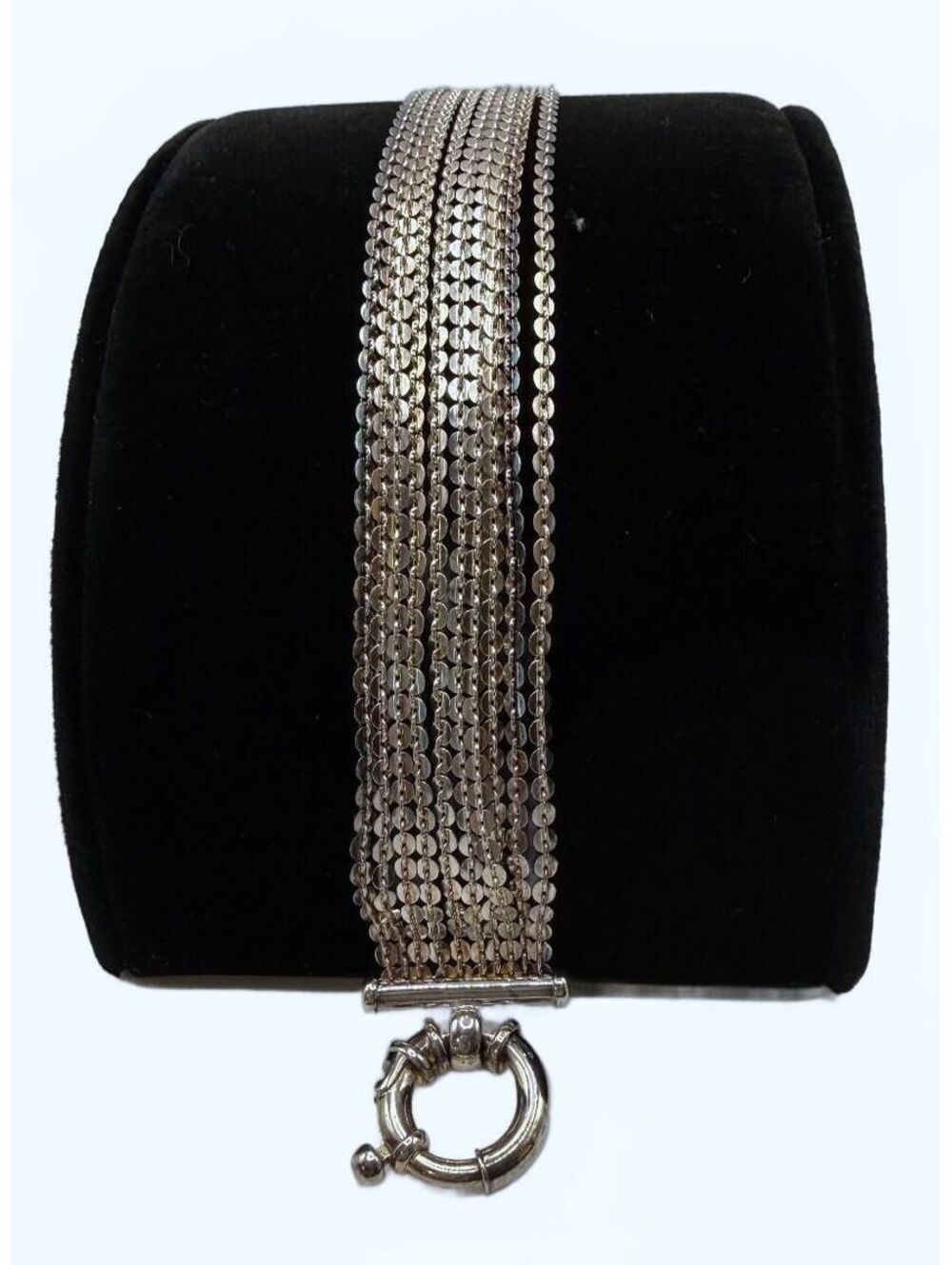 Milor Sterling Silver Multi-Strand Mixed-Chain Bracelet with Spring Ring Clasp